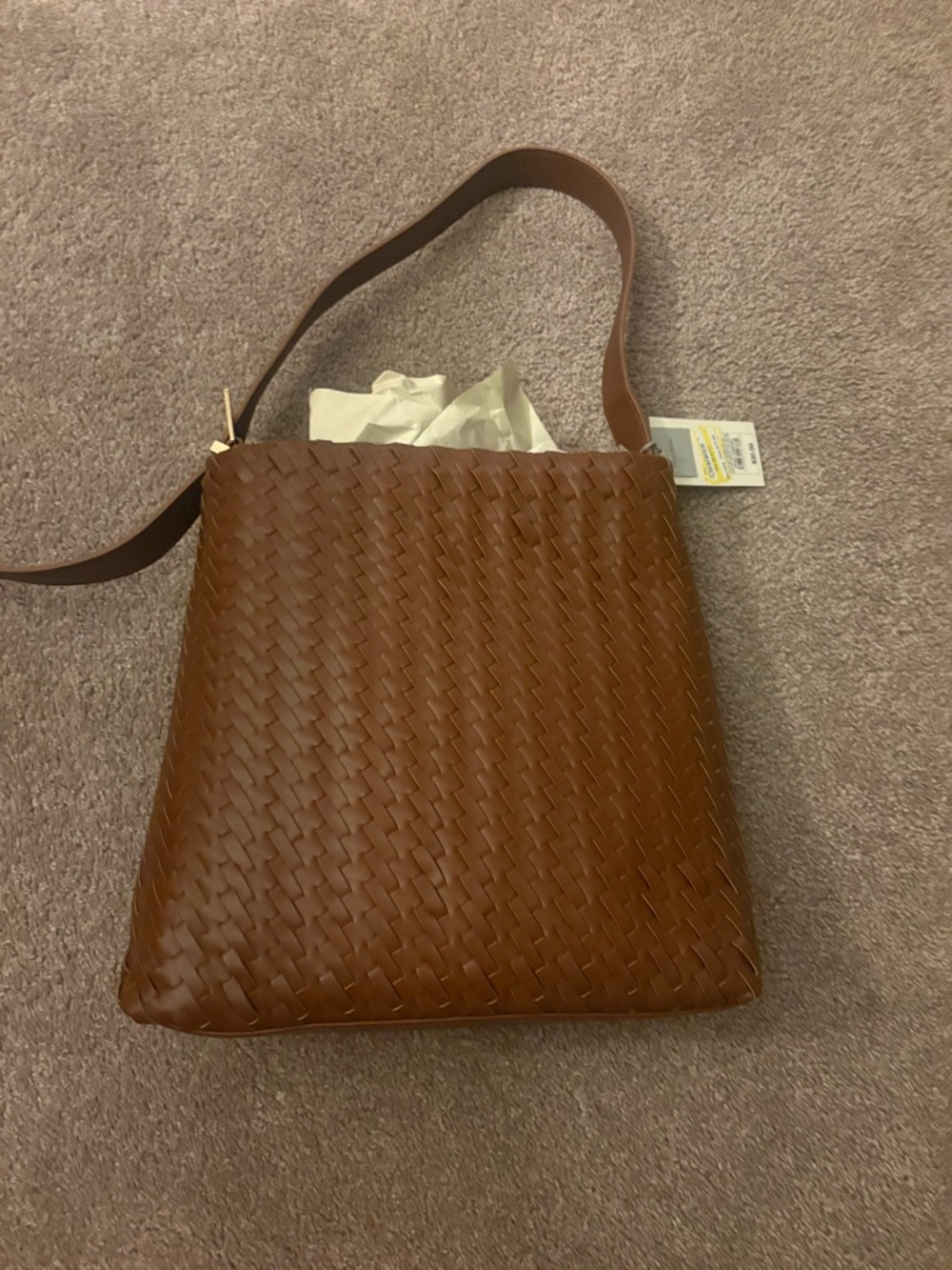 Target / a new day Woven Leather Shoulder Bag in Cognac Brown
